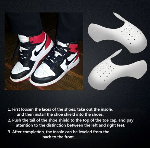 Pair Sneaker Shoe Anti Crease Protector Decreaser Toe Force Creasing